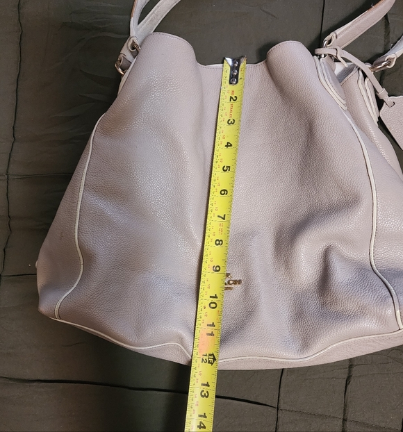 Coach Light Gray Leather Hobo Bag - Picture 2 of 8